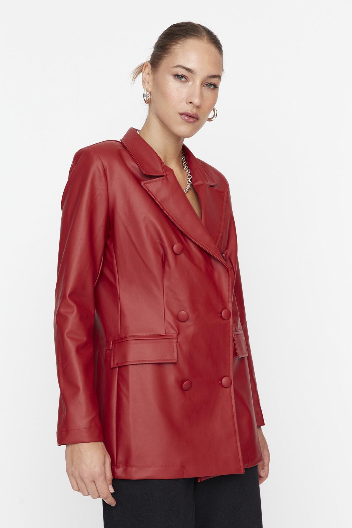 بليزر بقصة عادية، برغندي, Burgundy, large image number 2