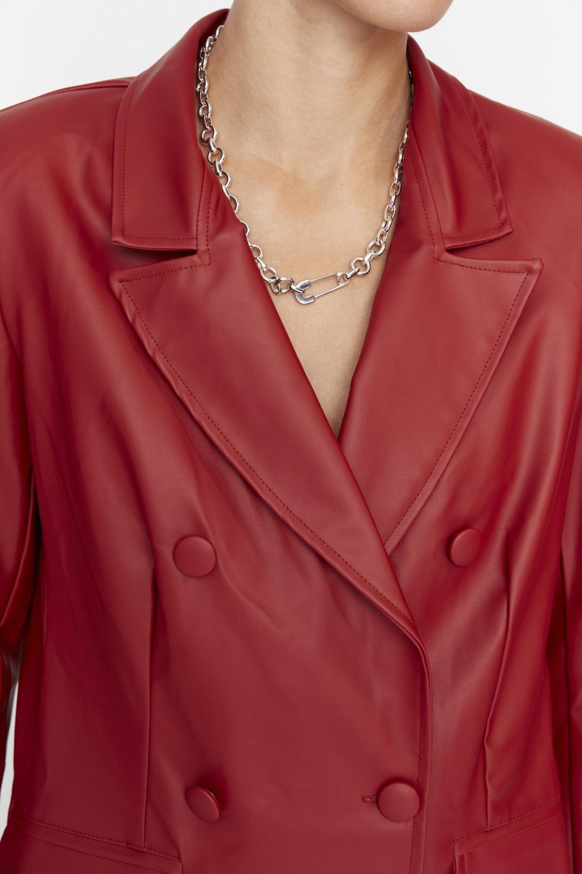 بليزر بقصة عادية، برغندي, Burgundy, large image number 3