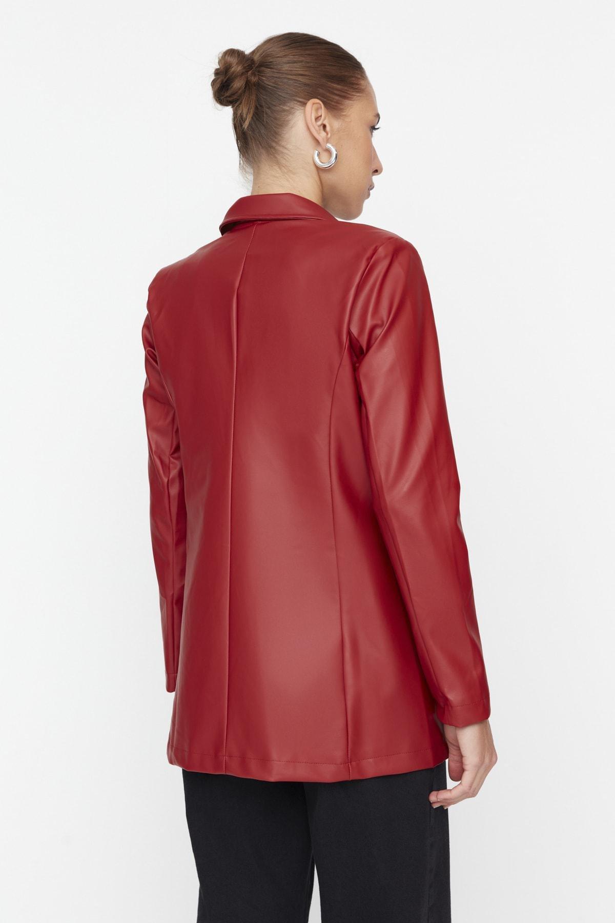 بليزر بقصة عادية، برغندي, Burgundy, large image number 4