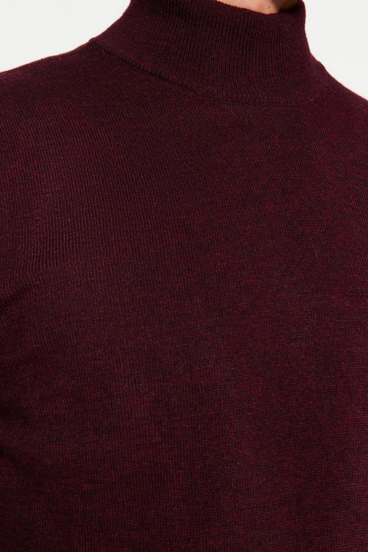 Burgundy Turtleneck Knitwear Sweater, Burgundy, large image number 3