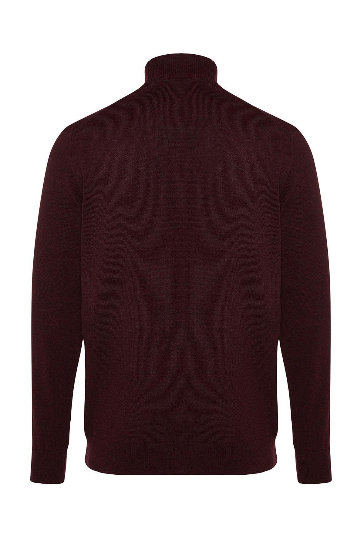 Burgundy Turtleneck Knitwear Sweater, Burgundy, large image number 5