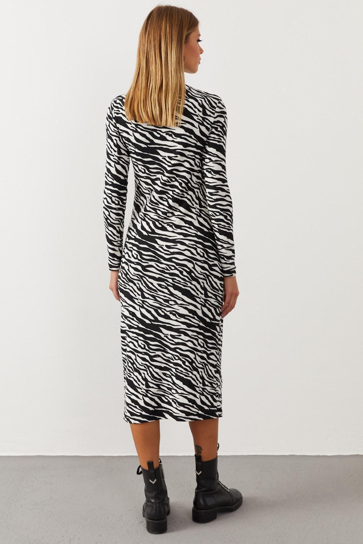 Black High Neck Bodycon Dress, , large image number 3