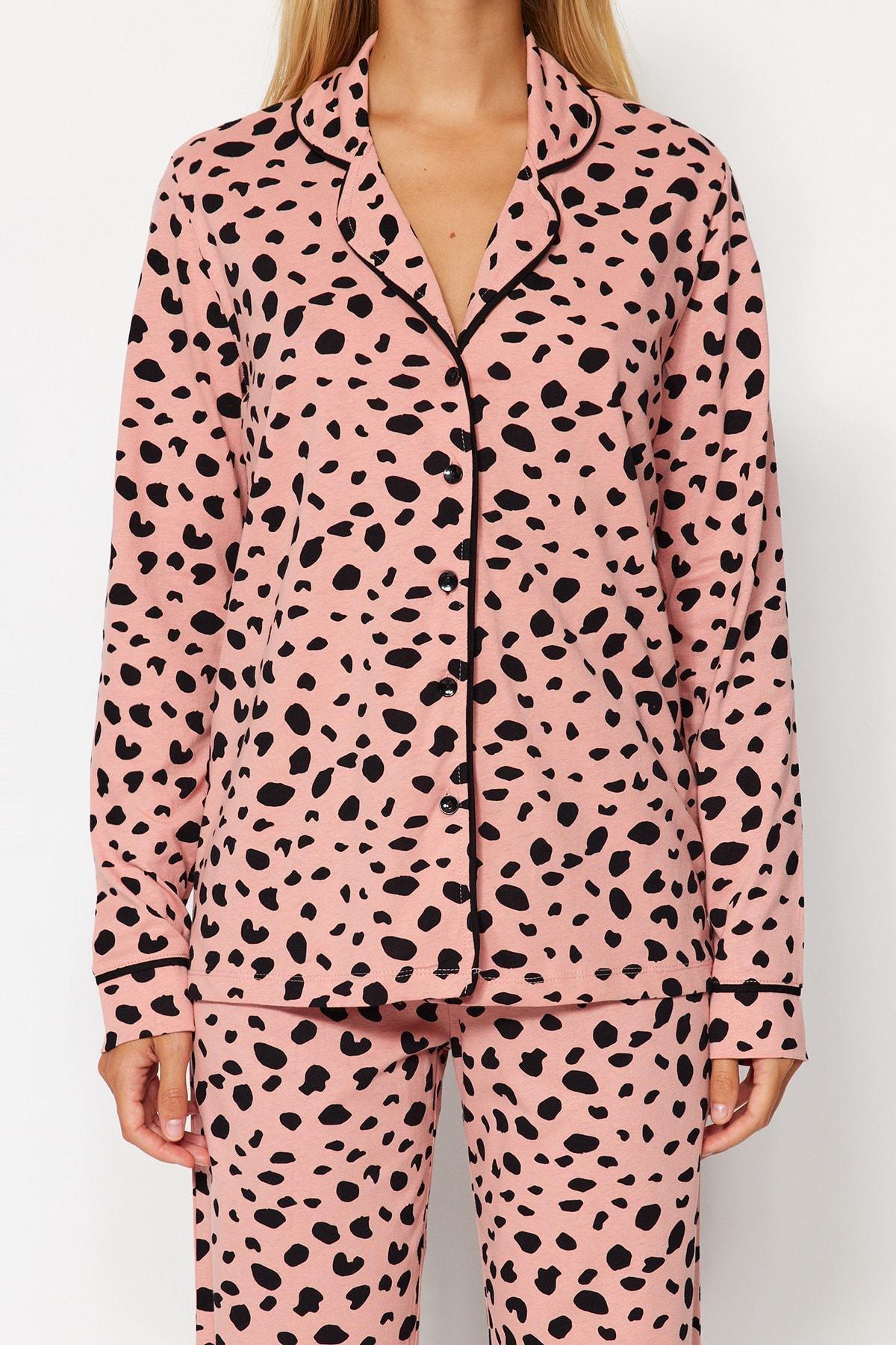 Pink Fitted Animal Print Pajama Set, Pink, large image number 3