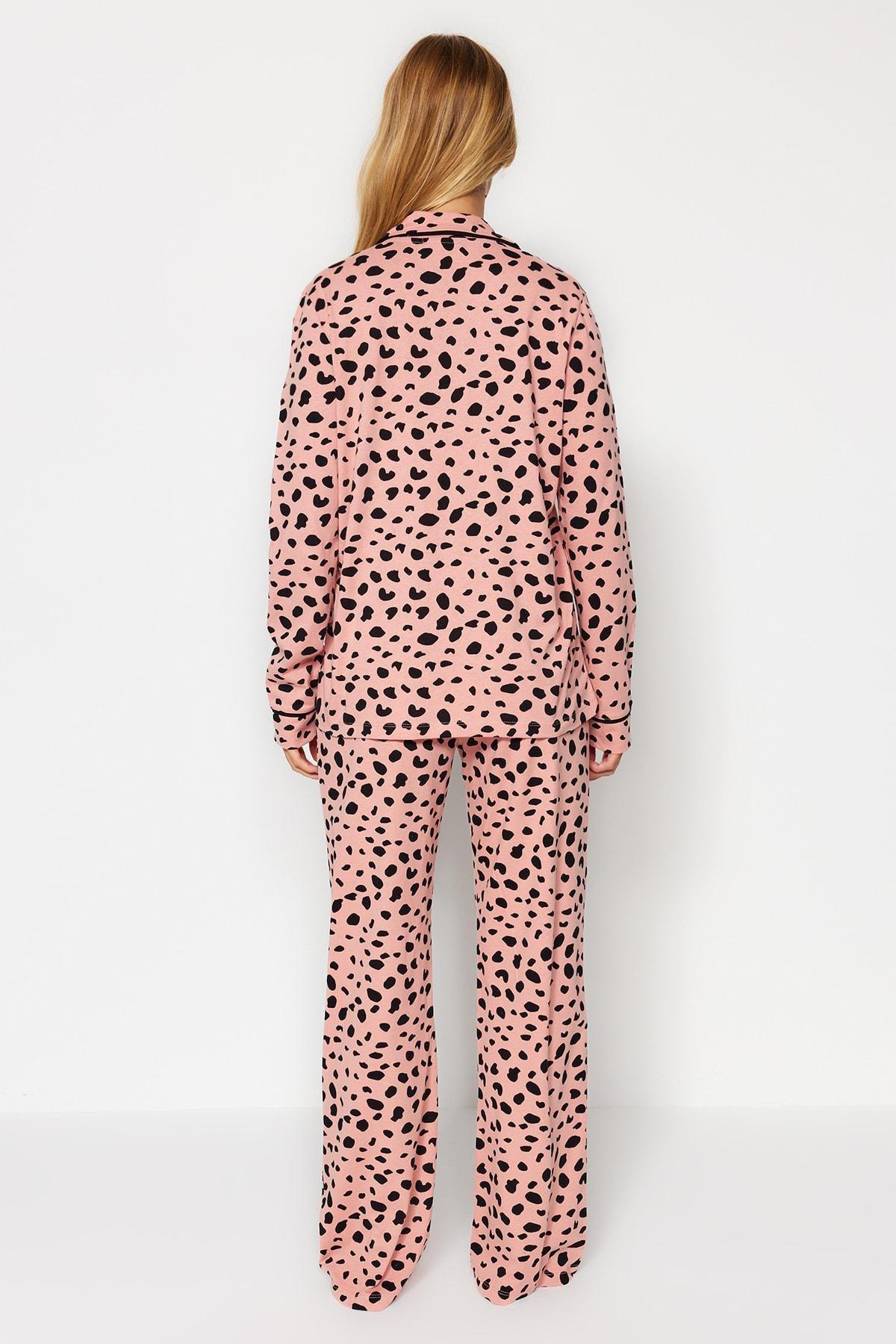 Pink Fitted Animal Print Pajama Set, Pink, large image number 5