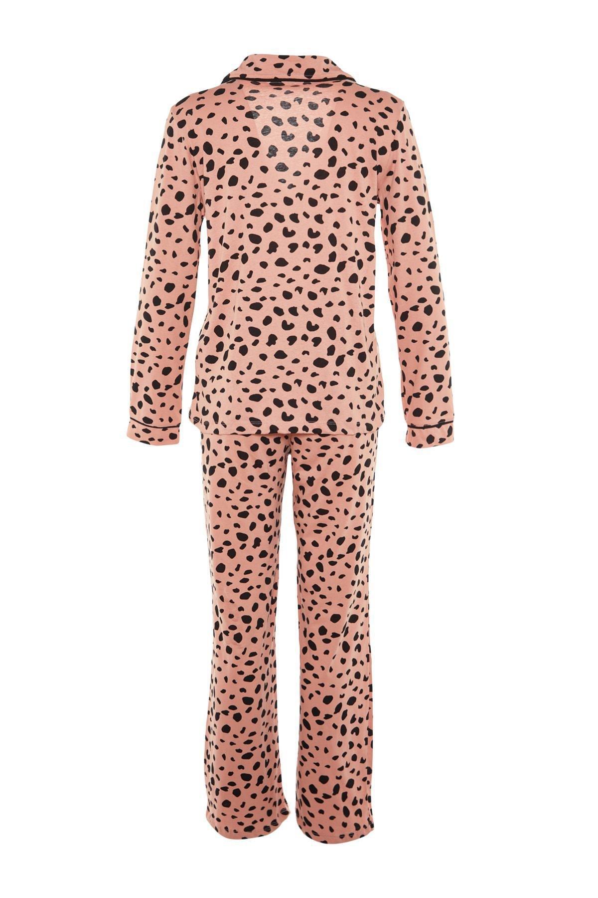 Pink Fitted Animal Print Pajama Set, Pink, large image number 6