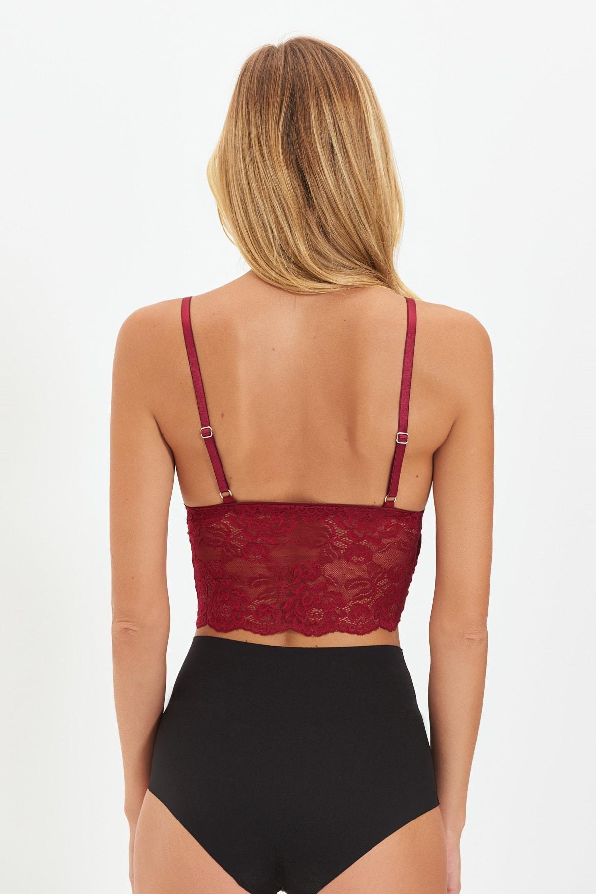 حمالة صدر بفتحة رقبة V، برغندي, Burgundy, large image number 4