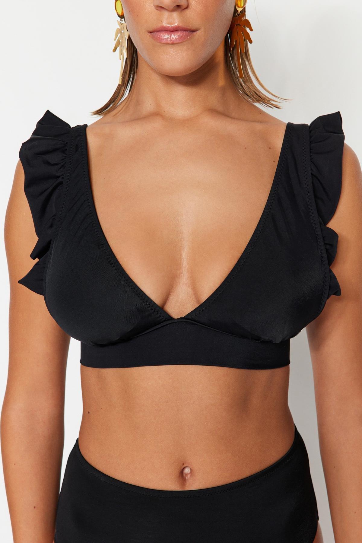 Trendyol - Black Plain Bikini Top <br>