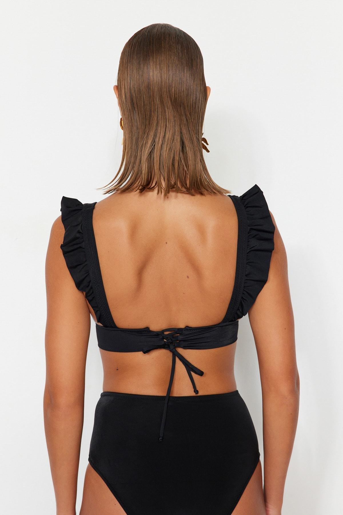 Black Plain Bikini Top, , large image number 8