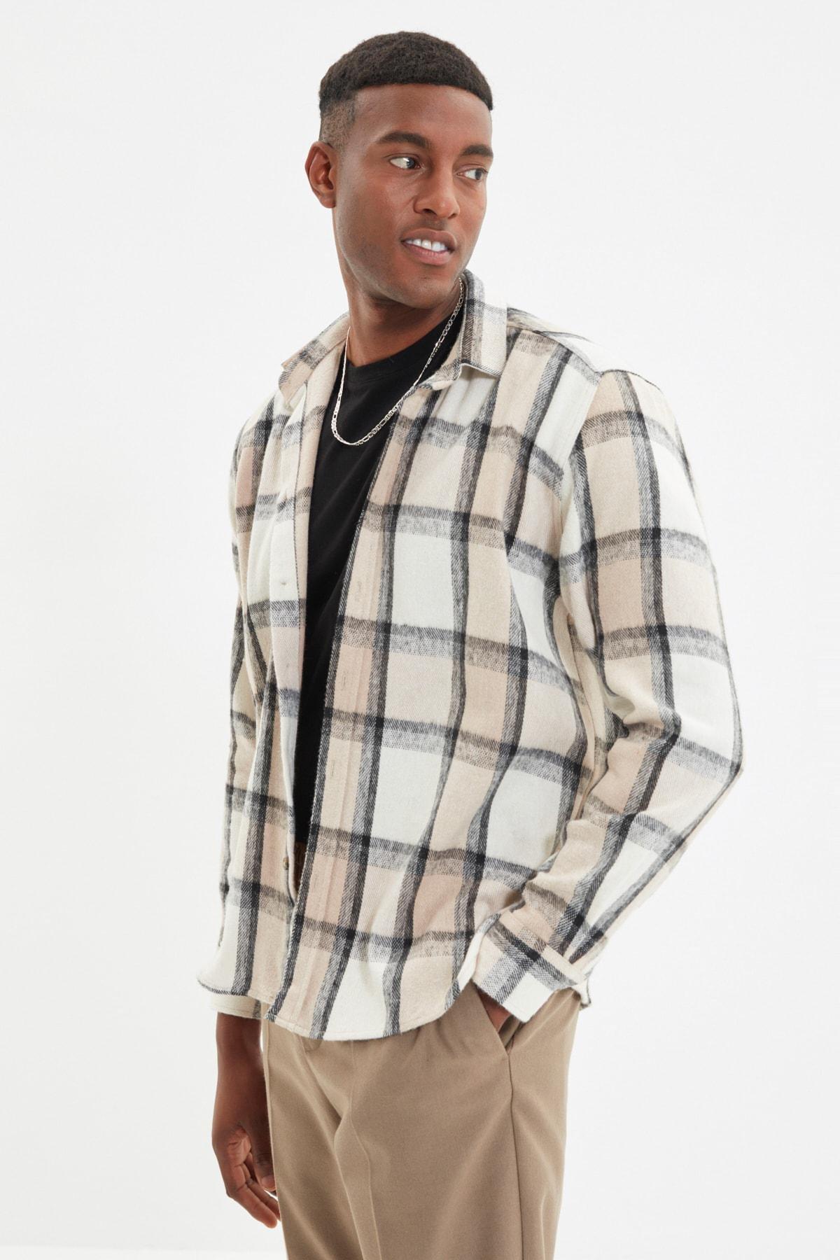 Trendyol - Brown Plaid Shirt