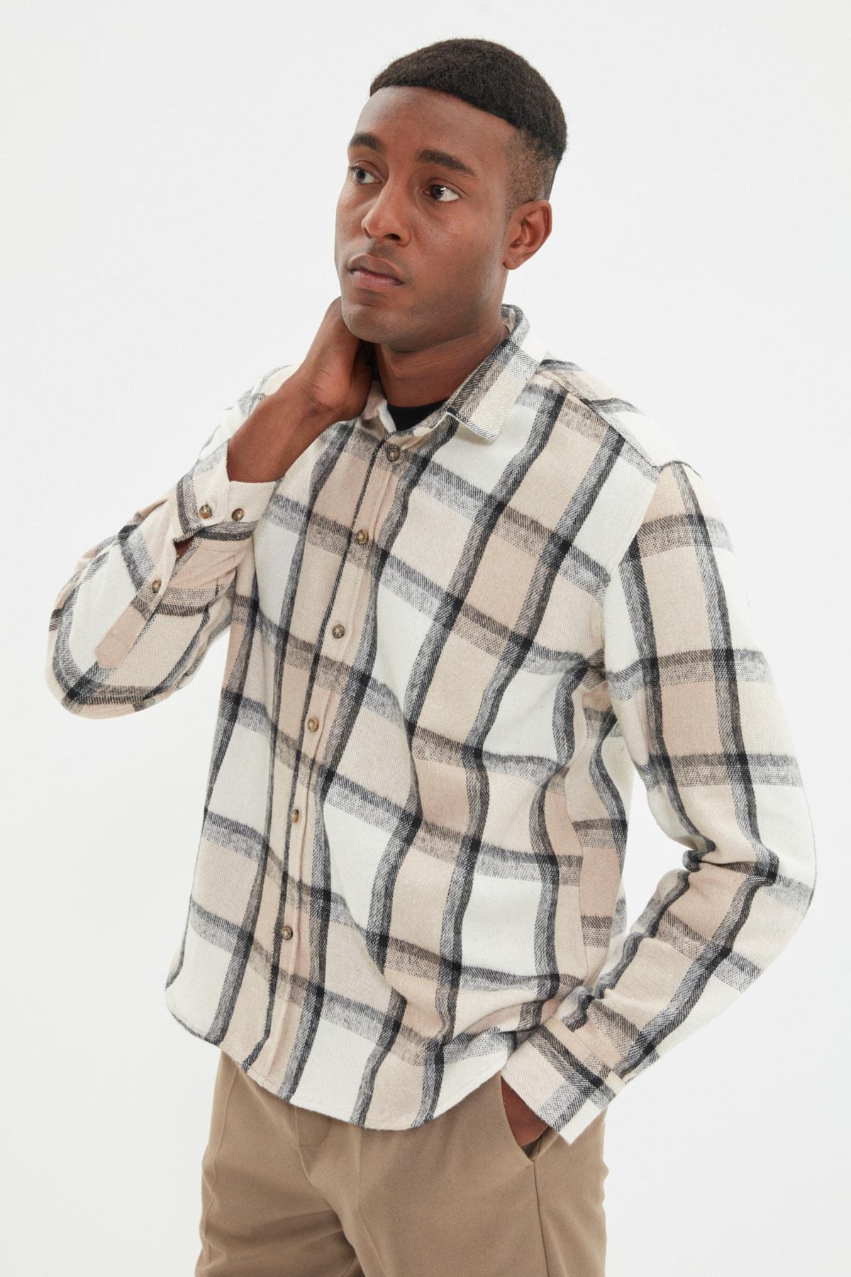 Trendyol - Brown Plaid Shirt