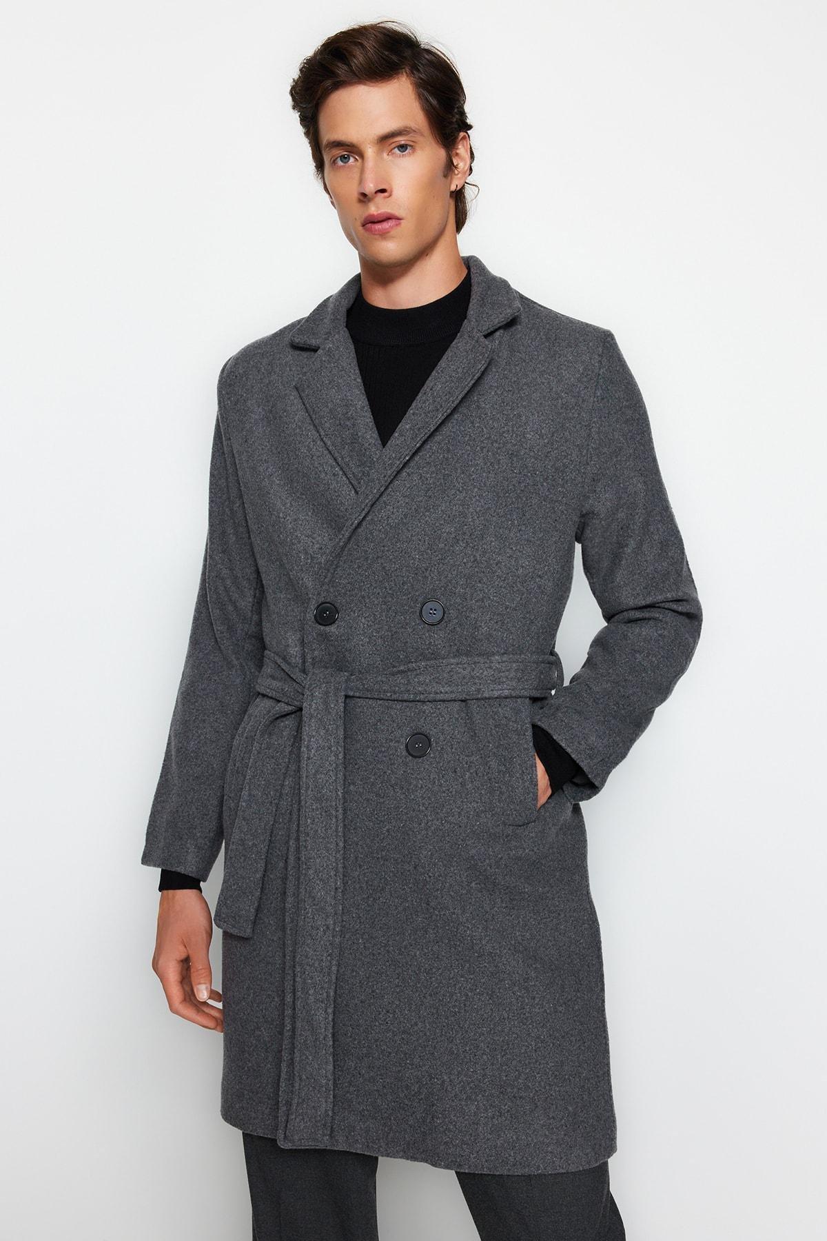 Grey Basic Coat, , large image number 3