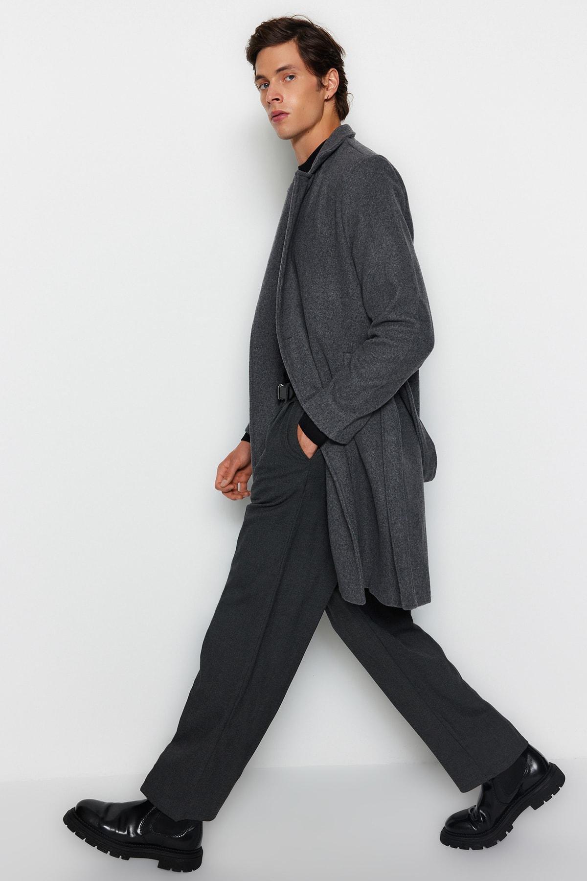Grey Basic Coat, , large image number 4