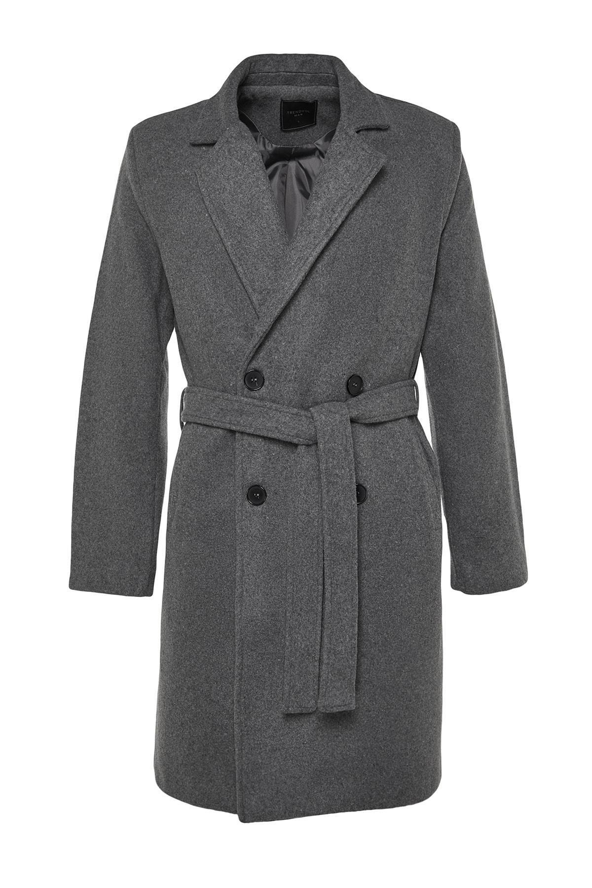 Grey Basic Coat, , large image number 6