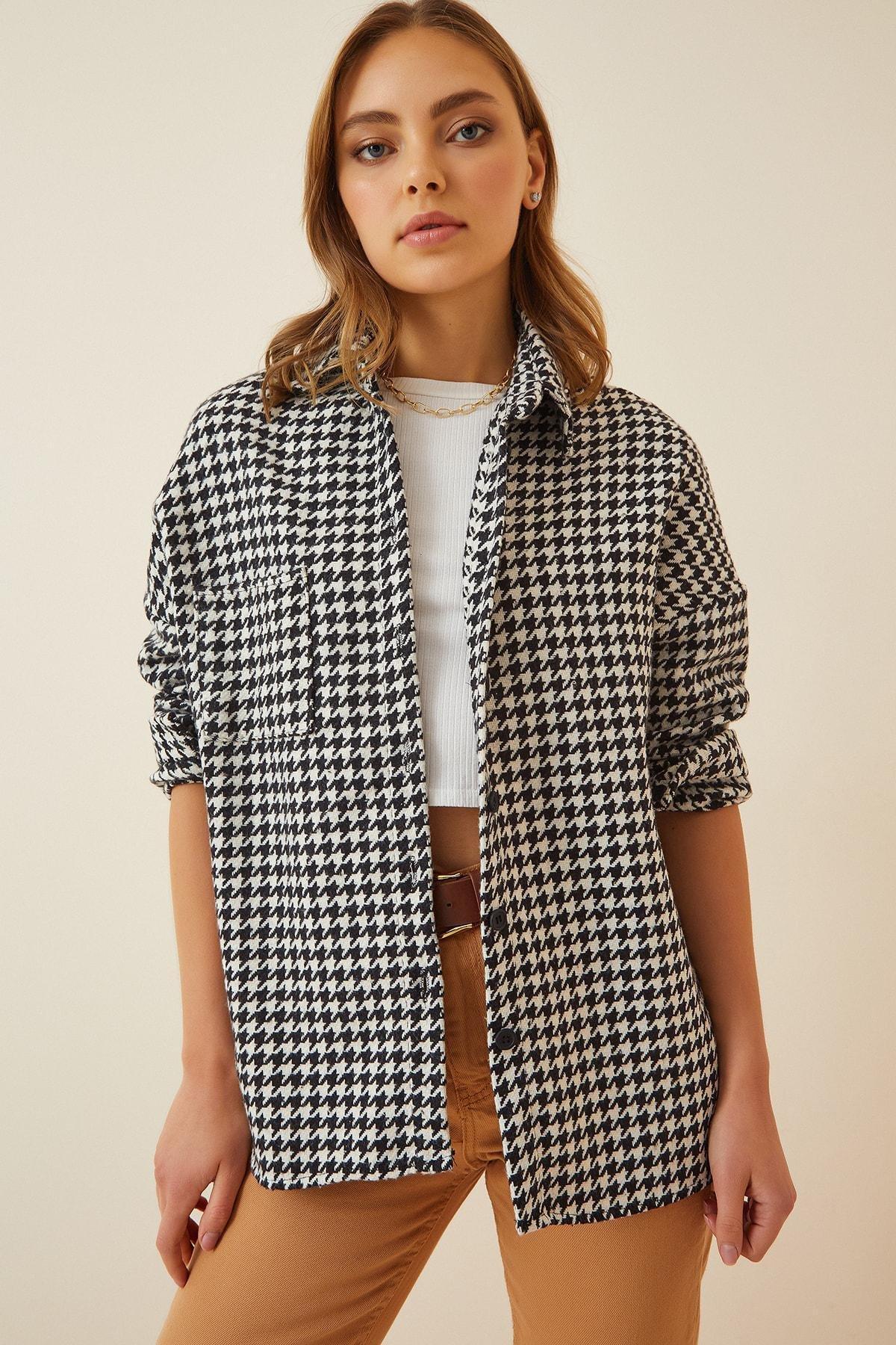 Black Pattern Oversized Jacket, , large image number 2