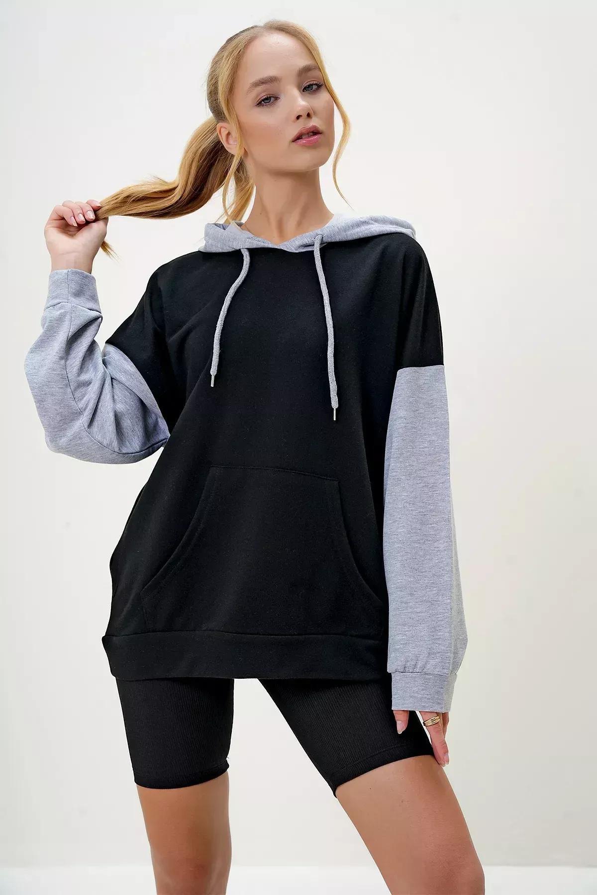 Multicolour Off-Shoulder Oversize Sweatshirt, Multicolor, large image number 3