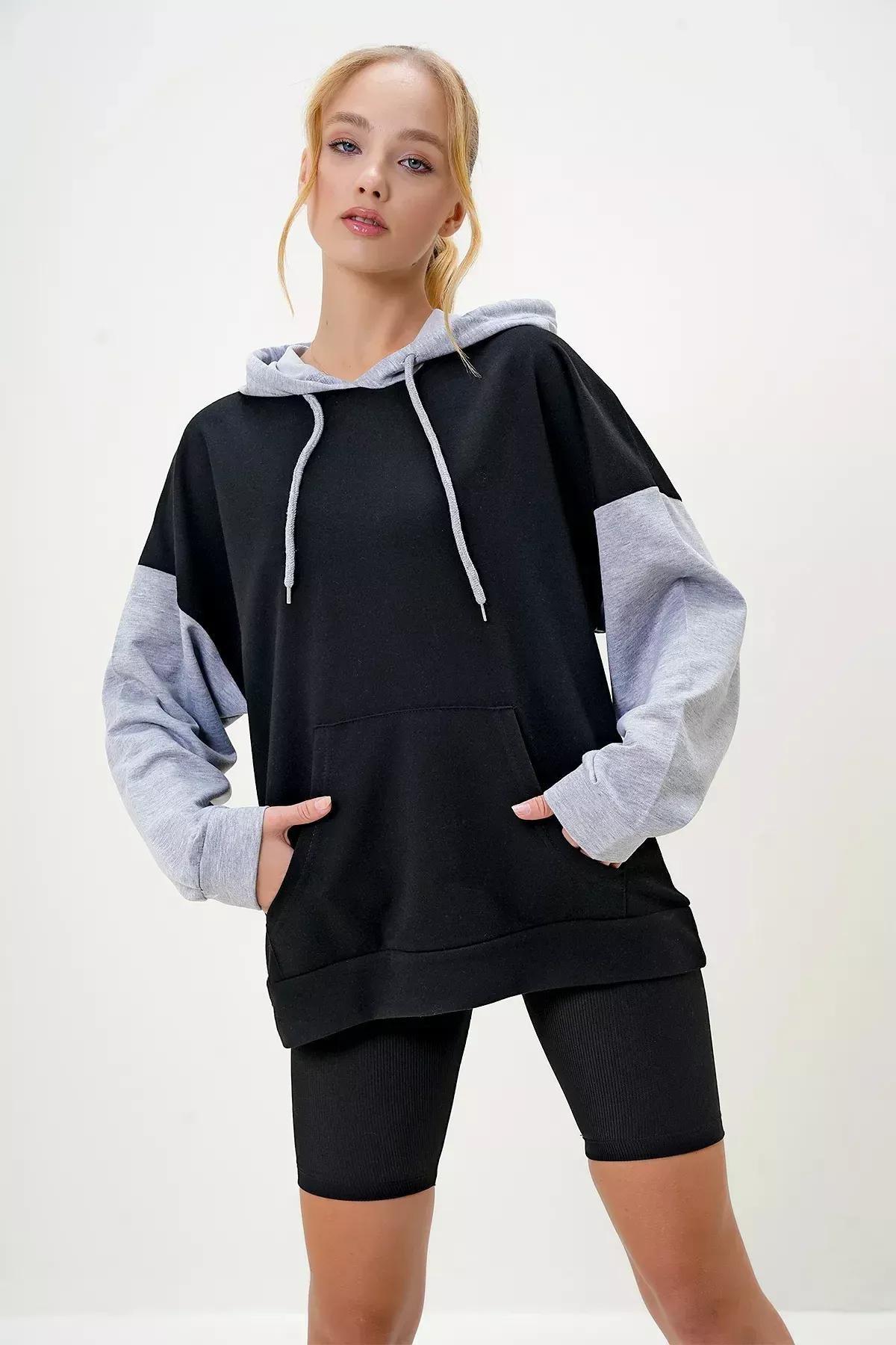 Multicolour Off-Shoulder Oversize Sweatshirt, Multicolor, large image number 4