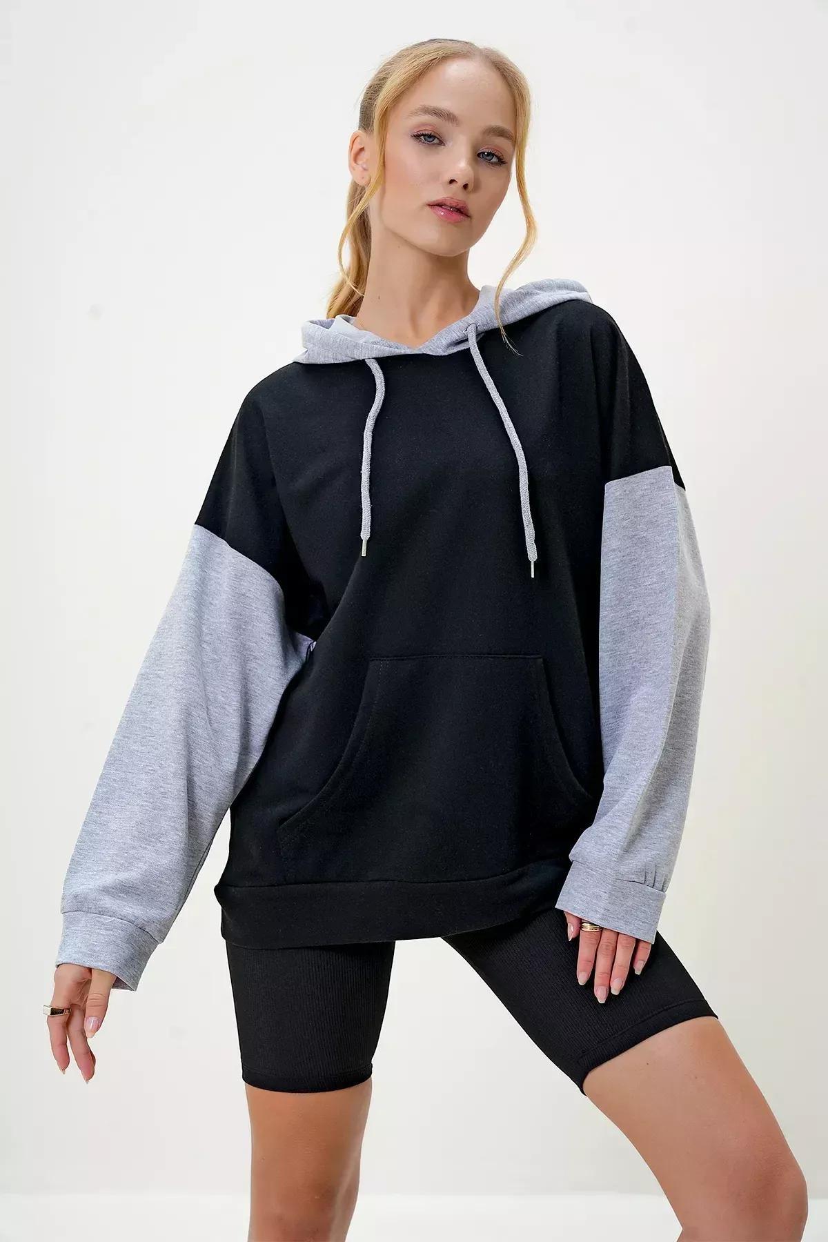 Multicolour Off-Shoulder Oversize Sweatshirt, Multicolor, large image number 6