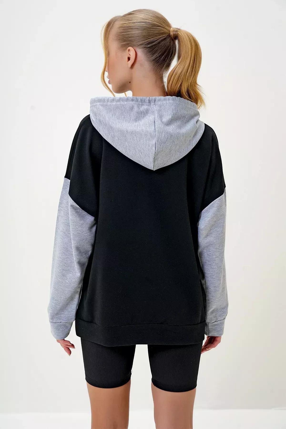 Multicolour Off-Shoulder Oversize Sweatshirt, Multicolor, large image number 7