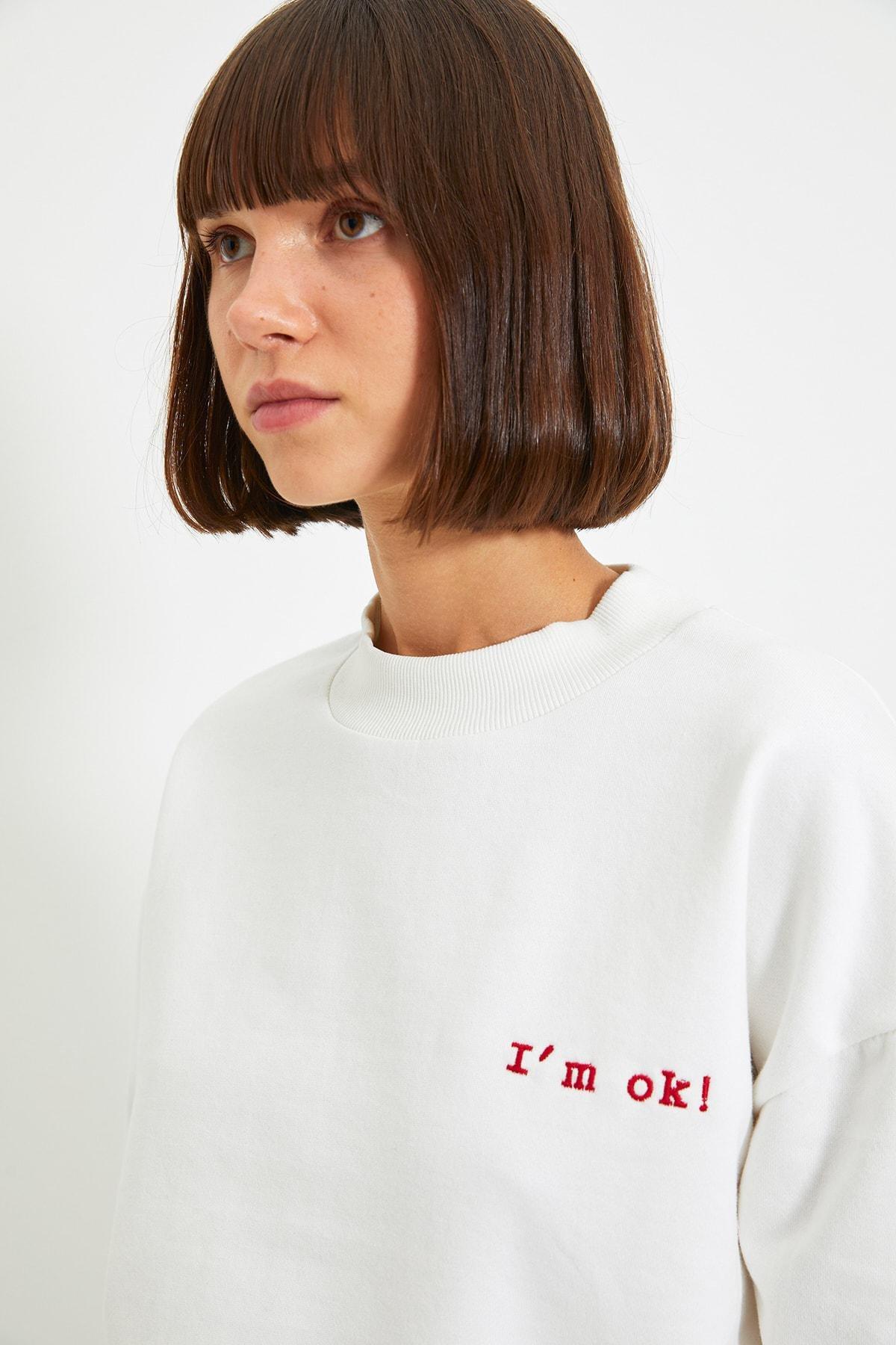 White Regular Sweatshirt, , large image number 2