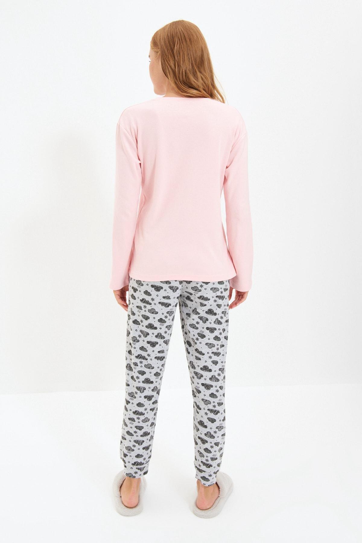 طقم بيجاما مزين بطبعة، وردي, Pink, large image number 5