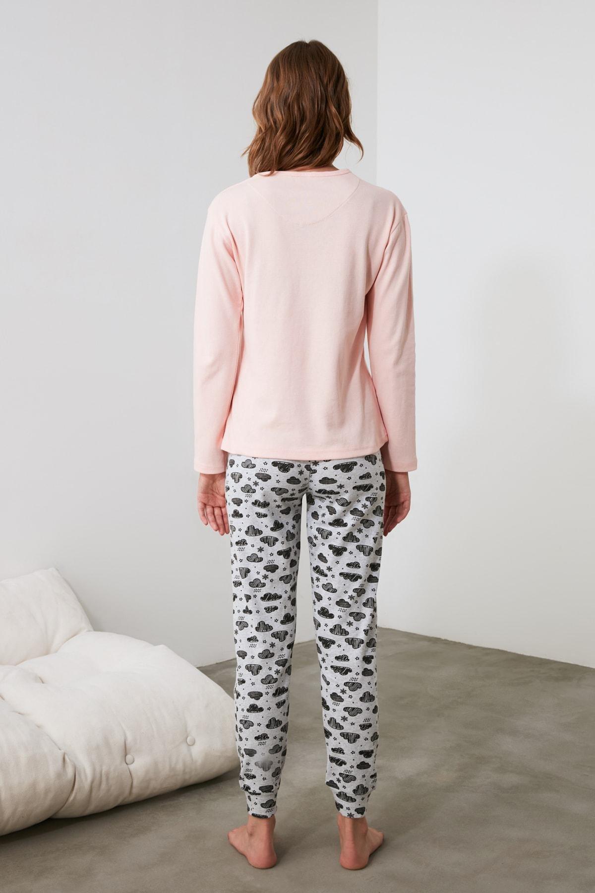 طقم بيجاما مزين بطبعة، وردي, Pink, large image number 8