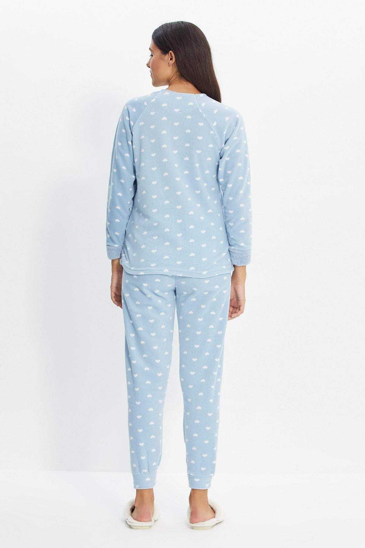 Blue Plain Pajama Set, , large image number 3