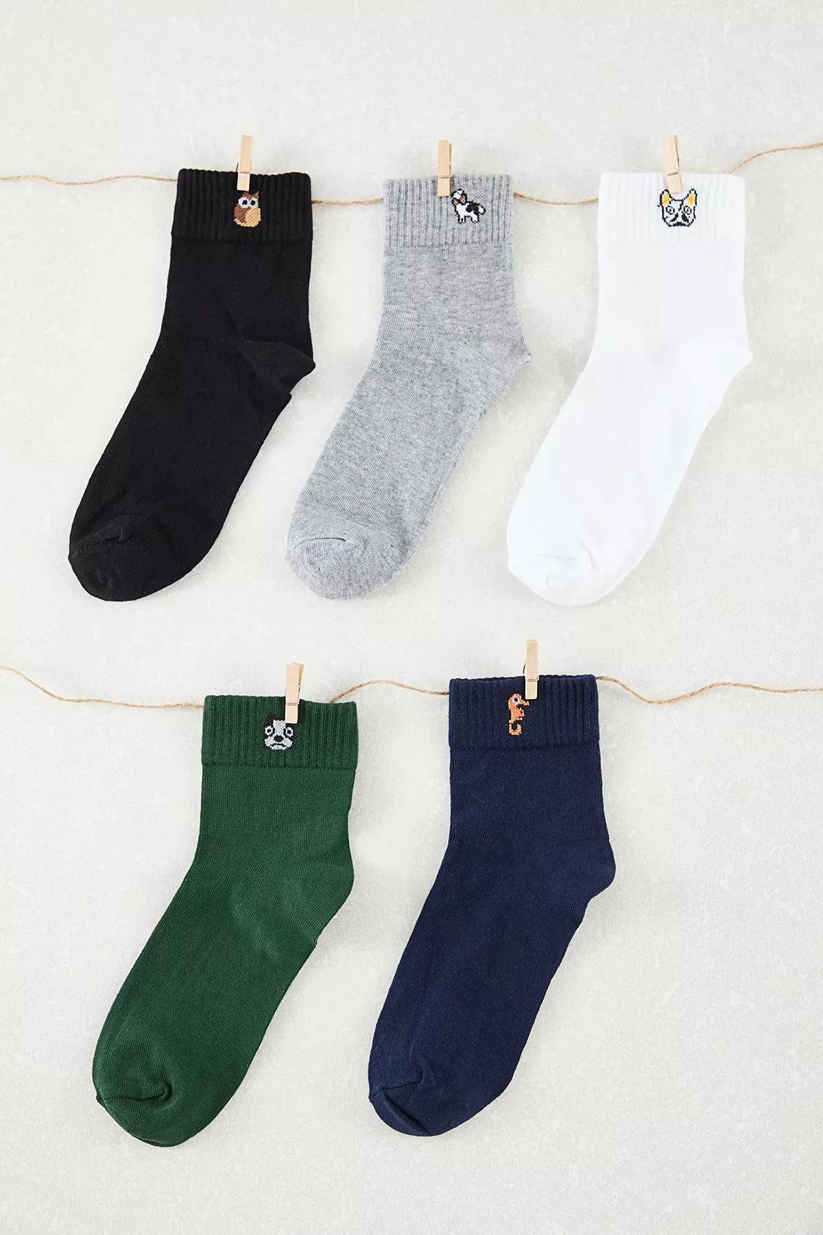 Multicolour Printed Socks, Set Of 5, Multicolor, large image number 1