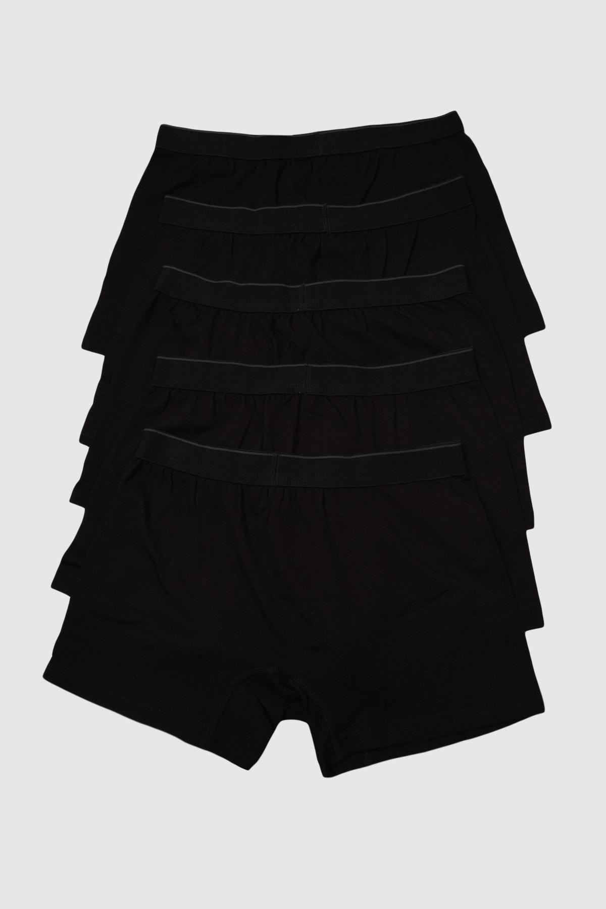 Black Boxer Shorts, Set Of 5, , large image number 0