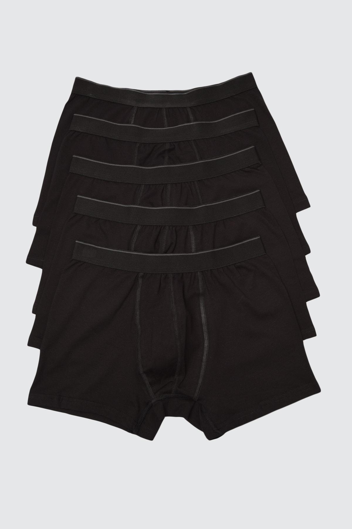 Black Boxer Shorts, Set Of 5, , large image number 1