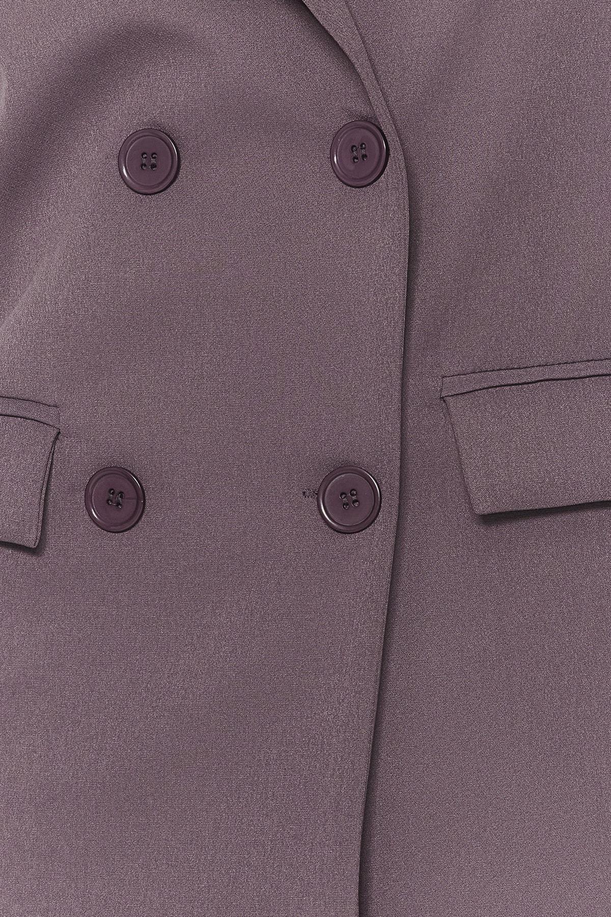 Brown Double Breasted Blazer, , large image number 4