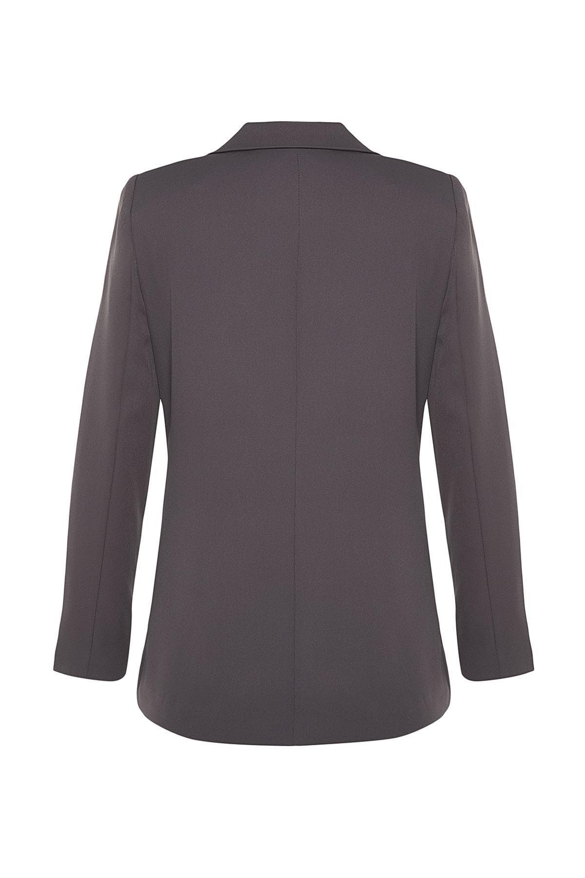 Brown Double Breasted Blazer, , large image number 7