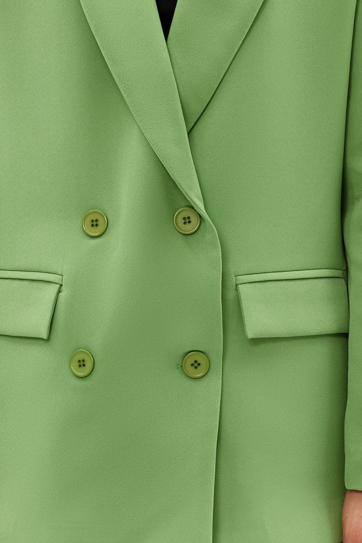 Green Lined Double-Breasted Blazer, , large image number 2