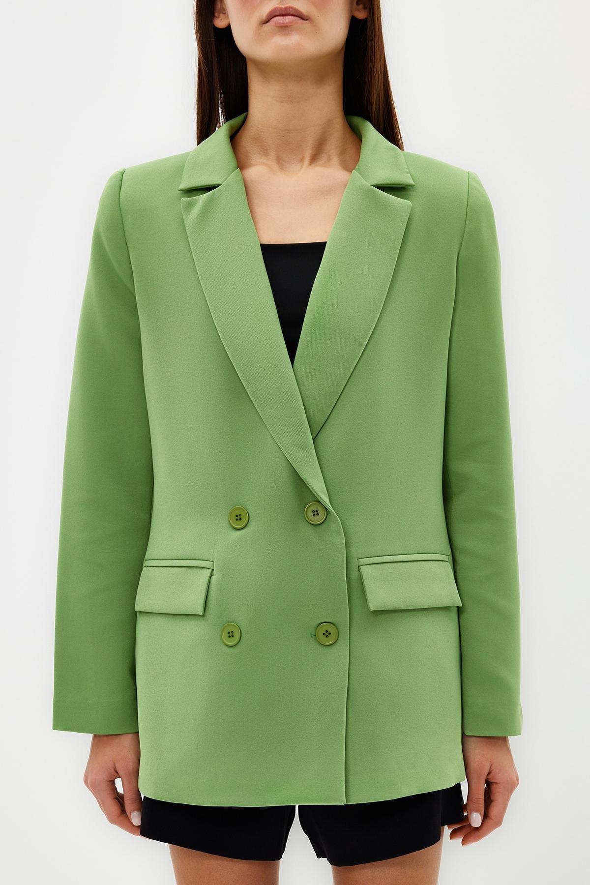 Green Lined Double-Breasted Blazer, , large image number 3