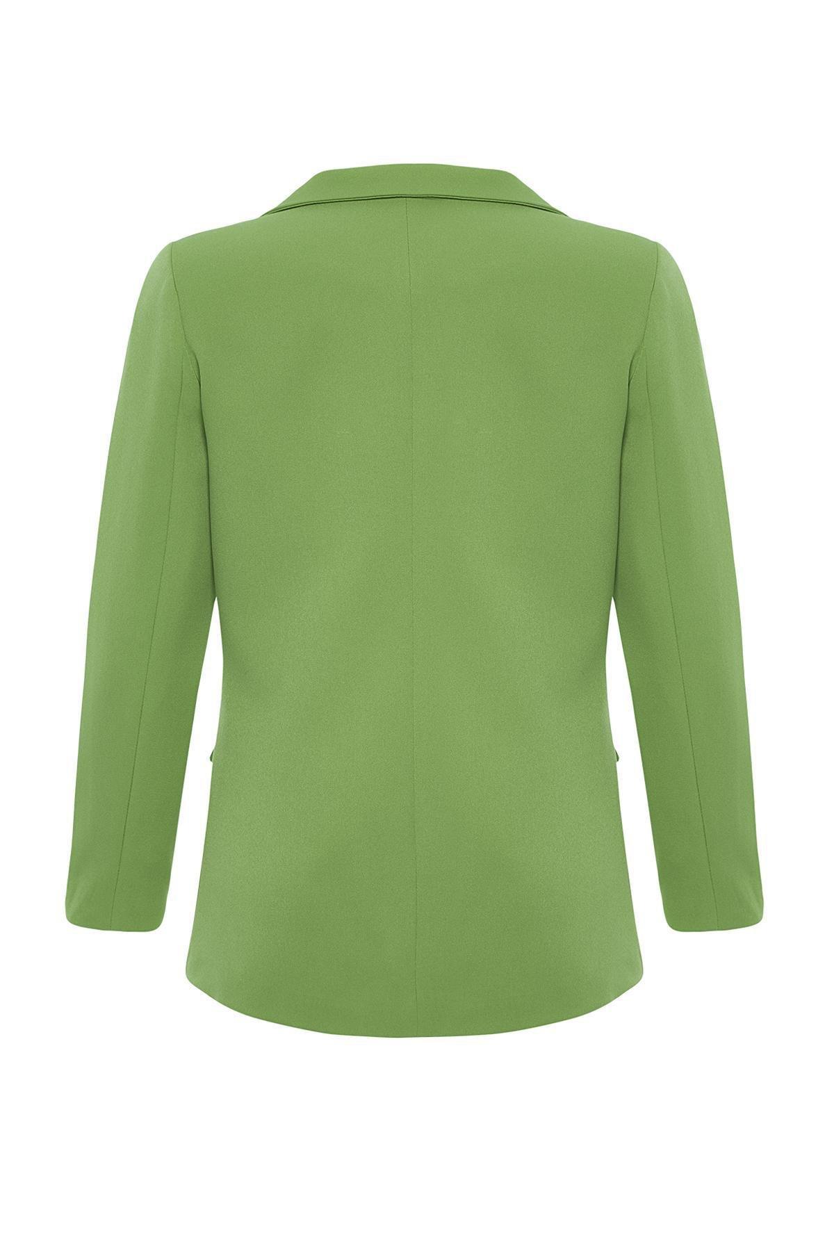 Green Lined Double-Breasted Blazer, , large image number 6