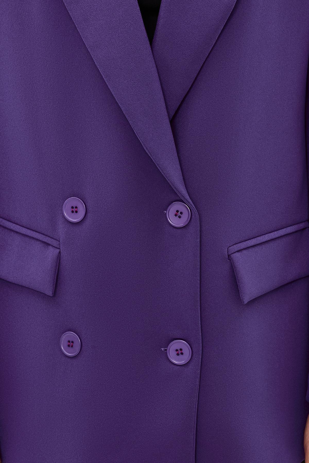 Purple Lined Double Breasted Blazer, , large image number 3