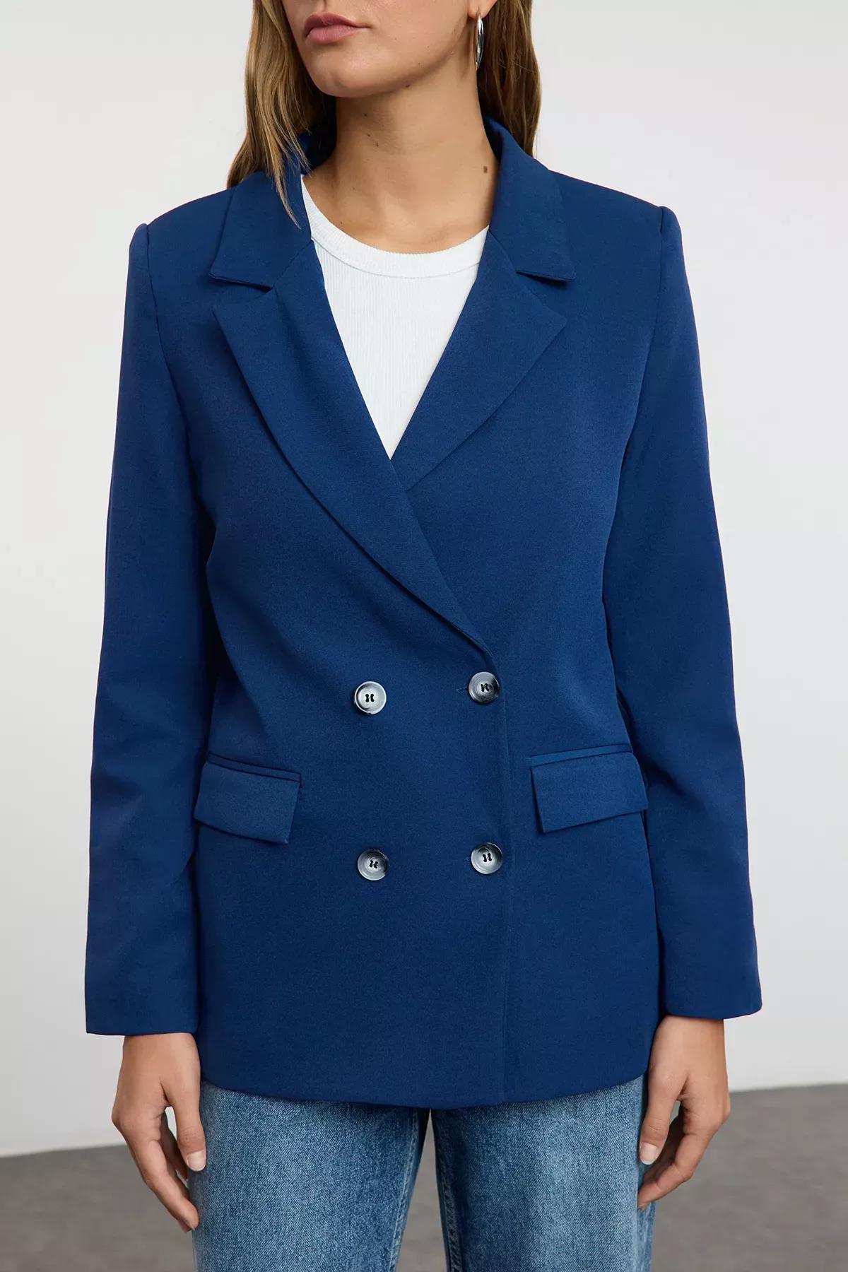 Navy Regular Fit Blazer, Dark blue, large image number 4