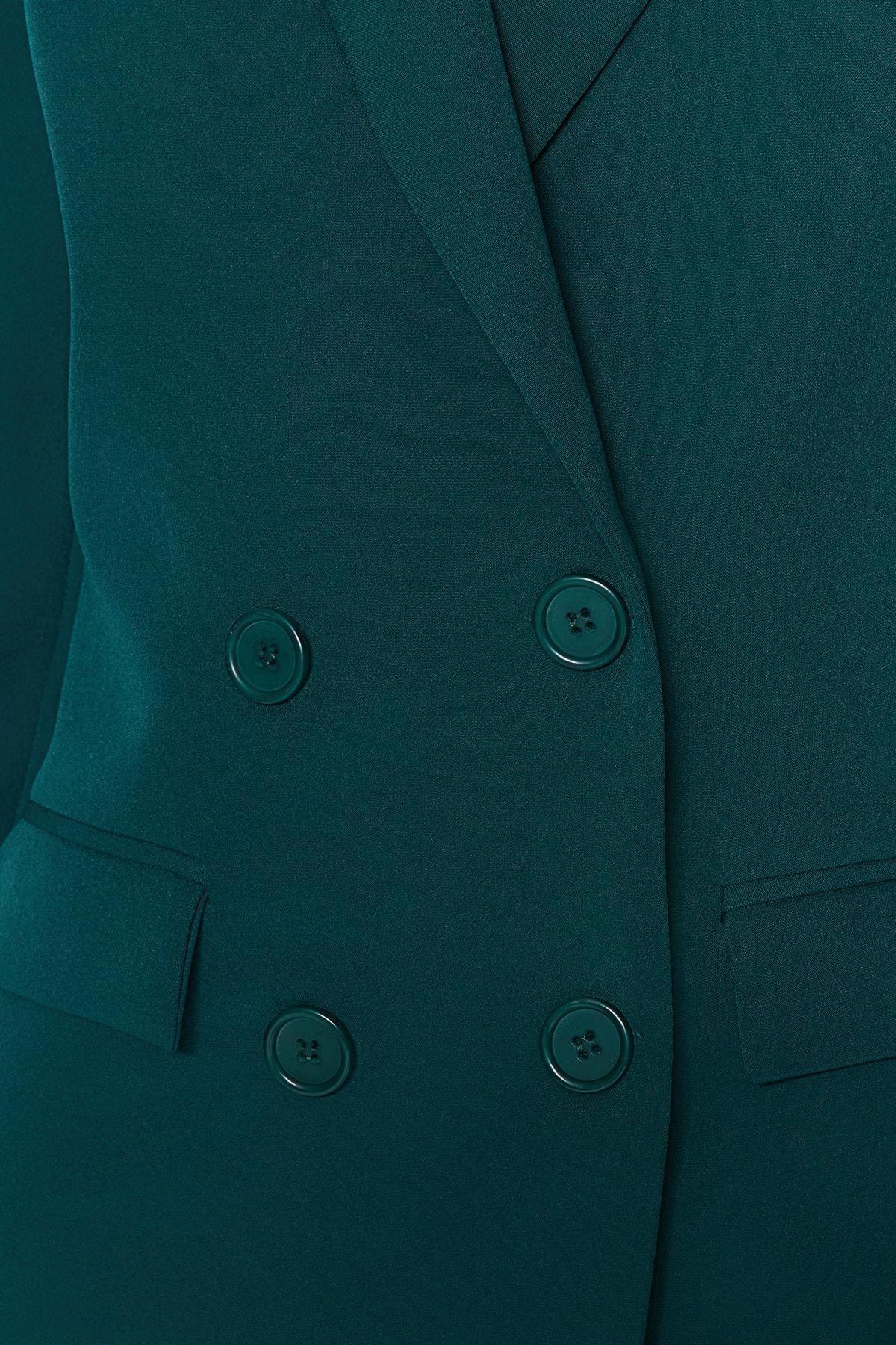 Green Double-Breasted Blazer, , large image number 4