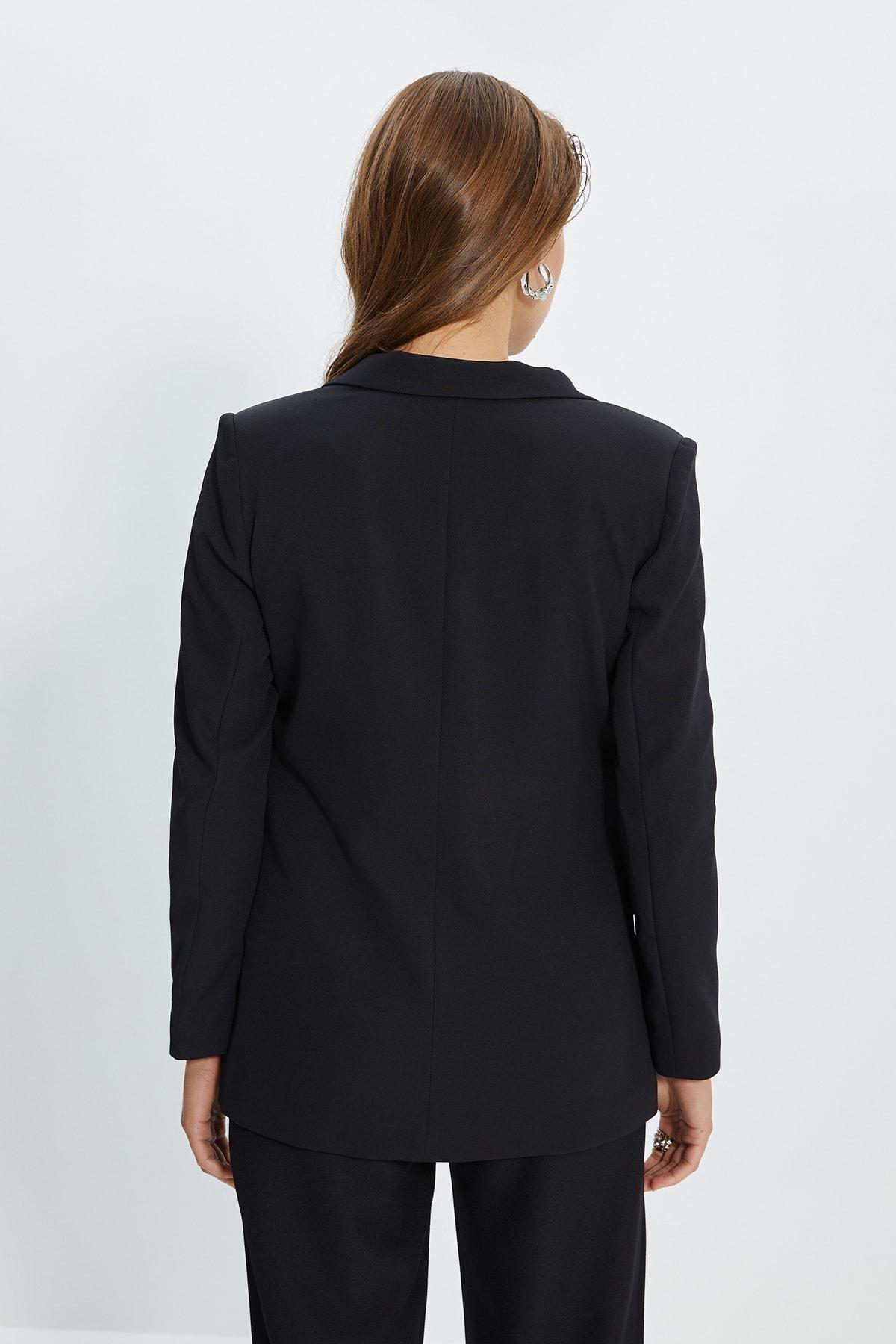 Black Double-Breasted Blazer, , large image number 3