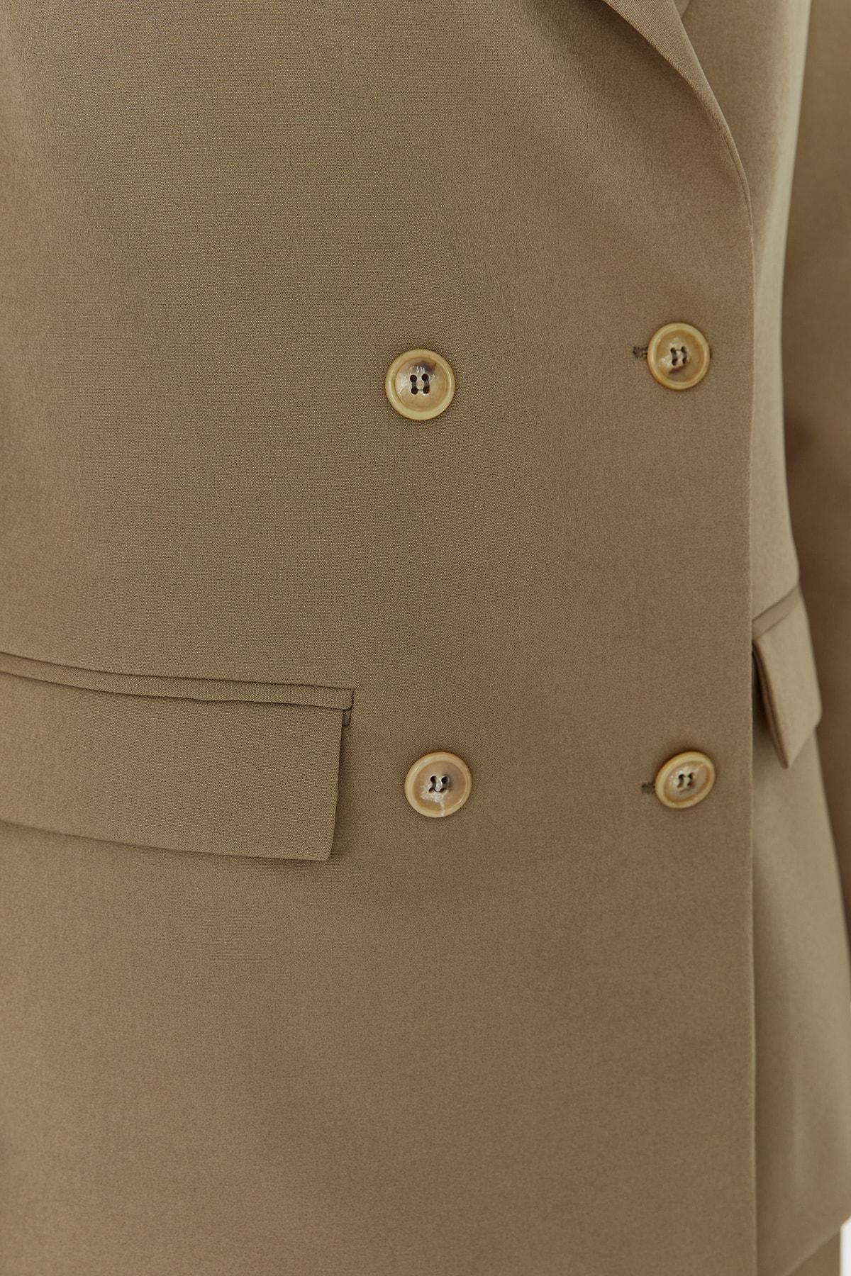 Khaki Double-Breasted Blazer, Khaki, large image number 3