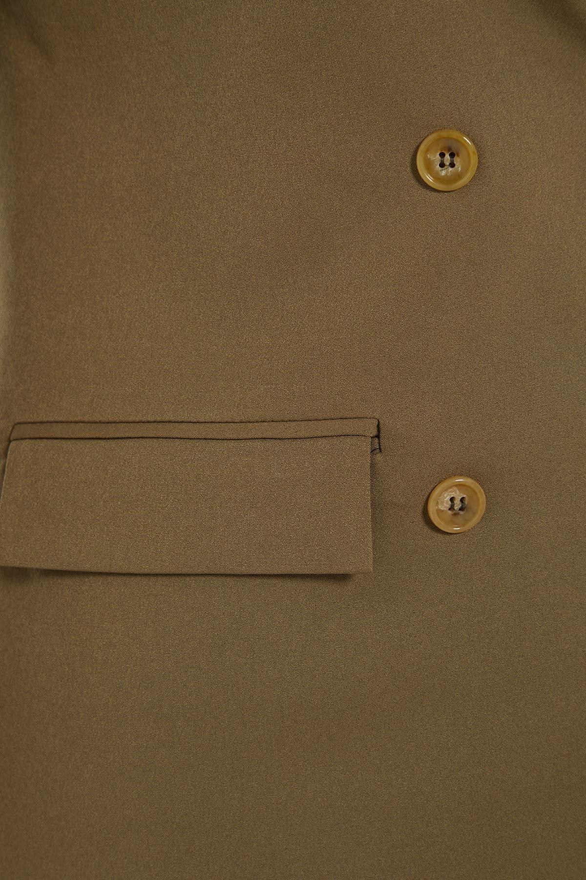 Khaki Double-Breasted Blazer, Khaki, large image number 6