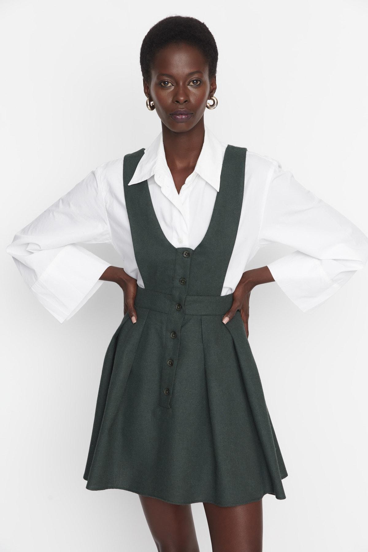 Khaki Skater Dress, , large image number 0