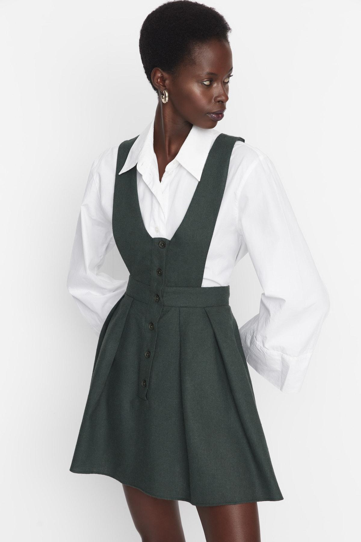 Khaki Skater Dress, , large image number 1