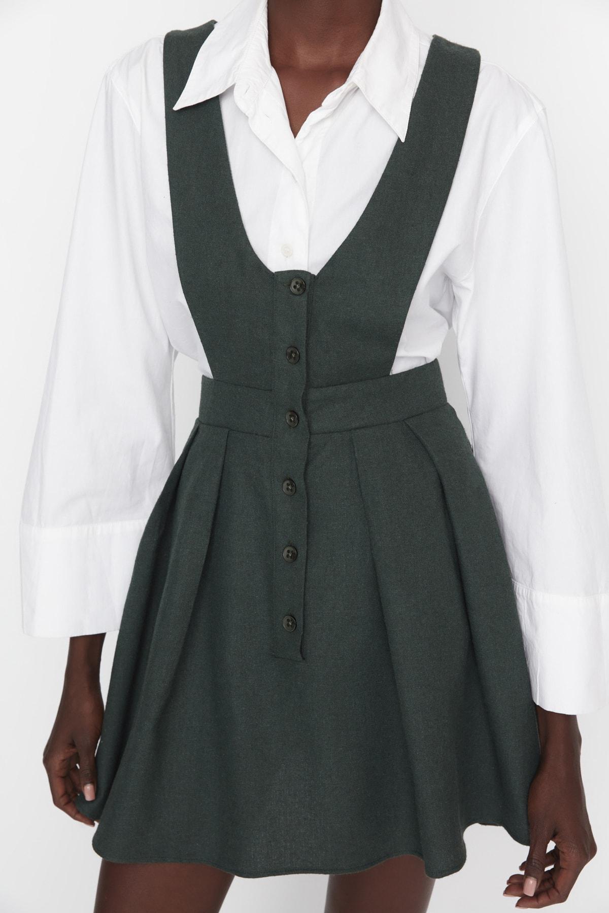 Khaki Skater Dress, , large image number 3
