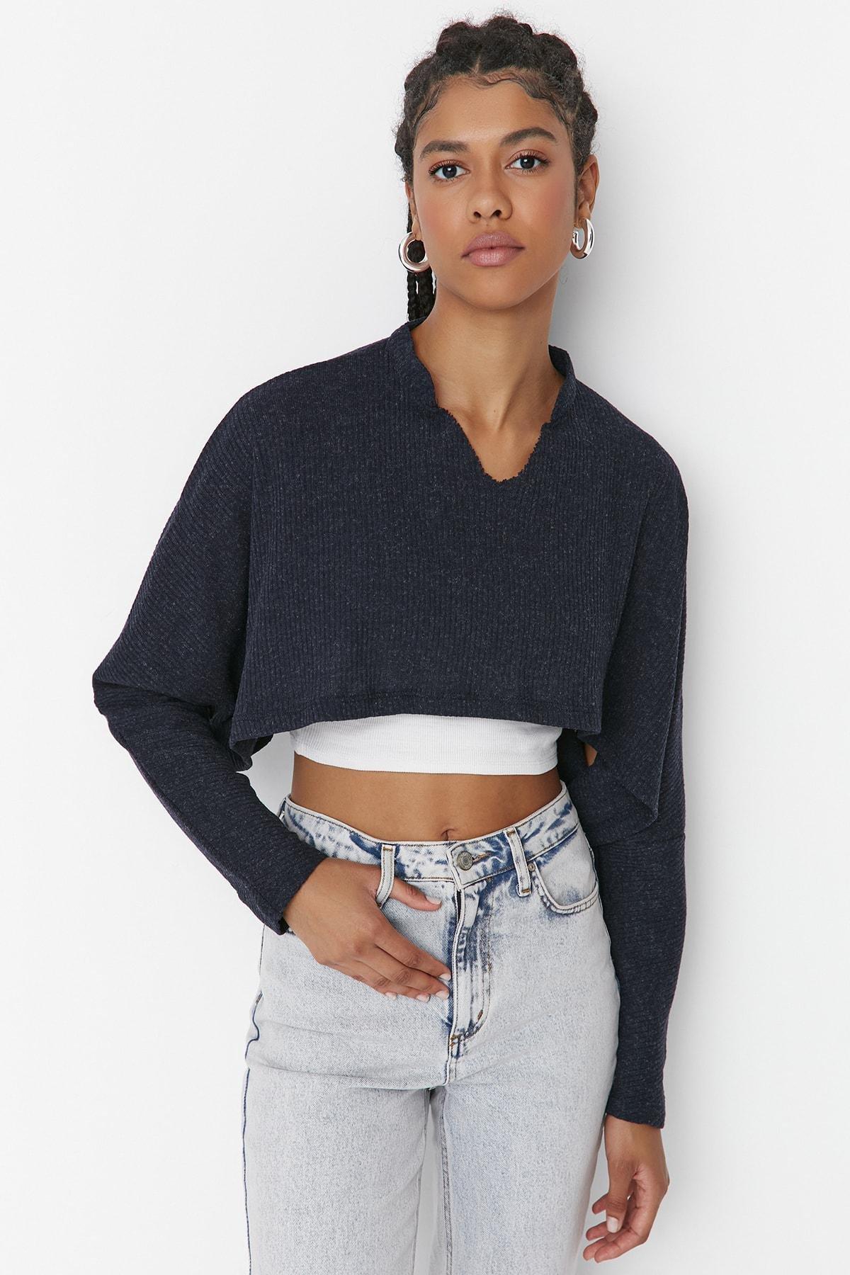 Navy Regular Blouse, , large image number 0