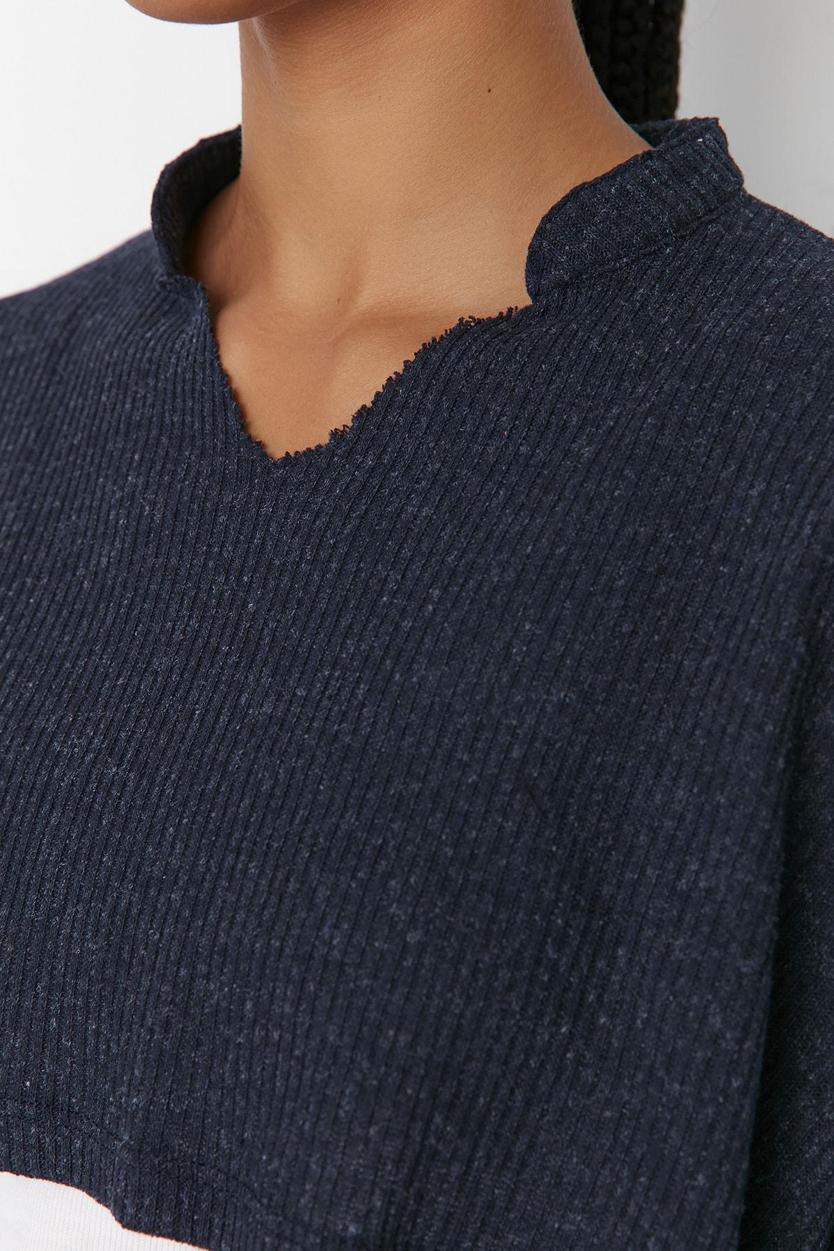 Navy Regular Blouse, , large image number 1