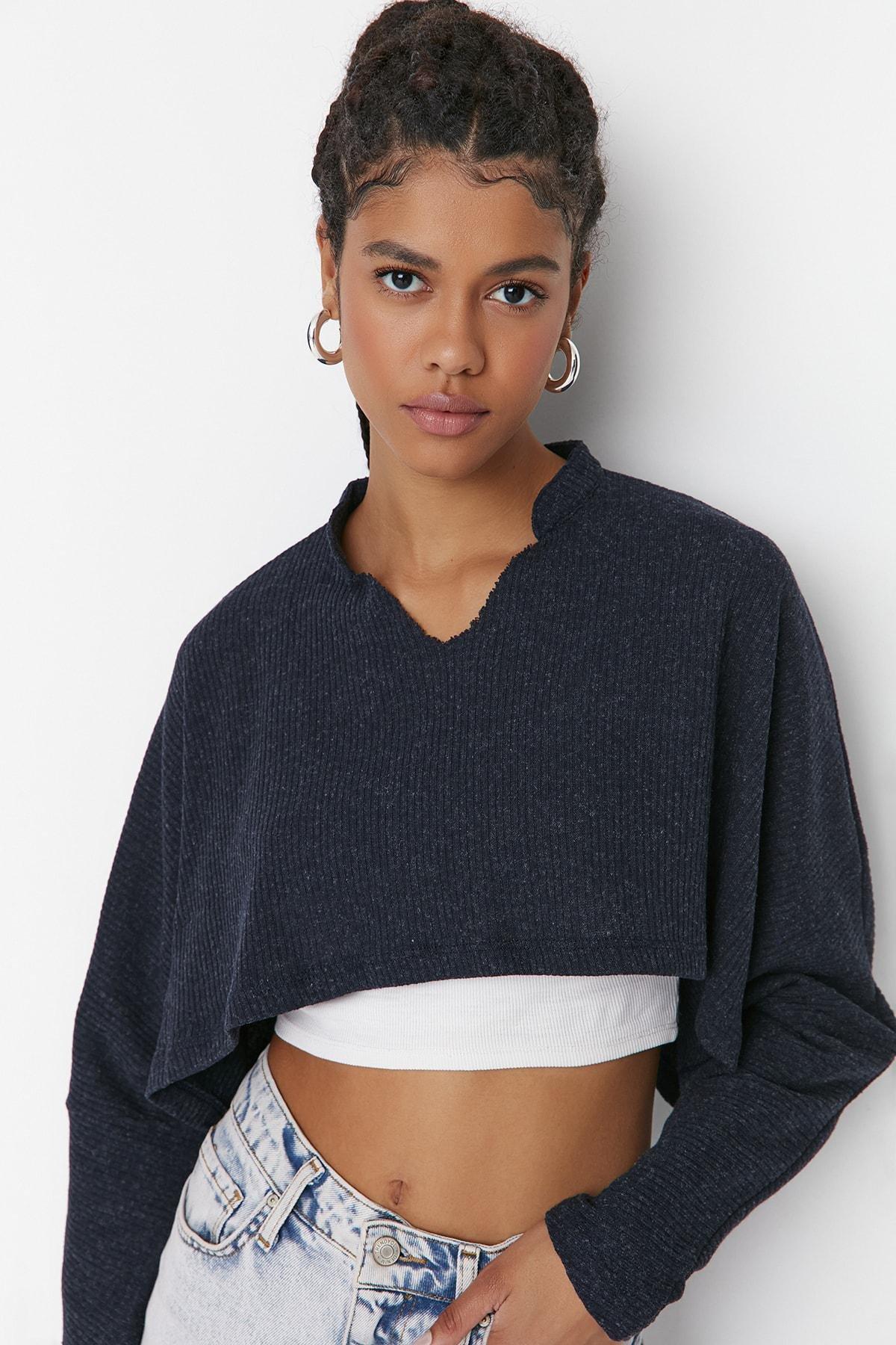 Navy Regular Blouse, , large image number 2