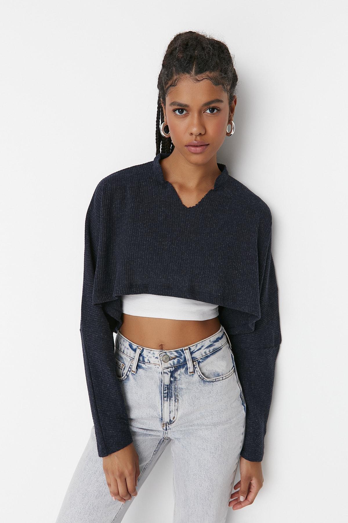 Navy Regular Blouse, , large image number 3