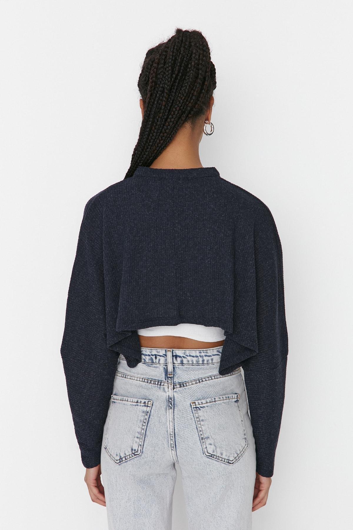 Navy Regular Blouse, , large image number 4