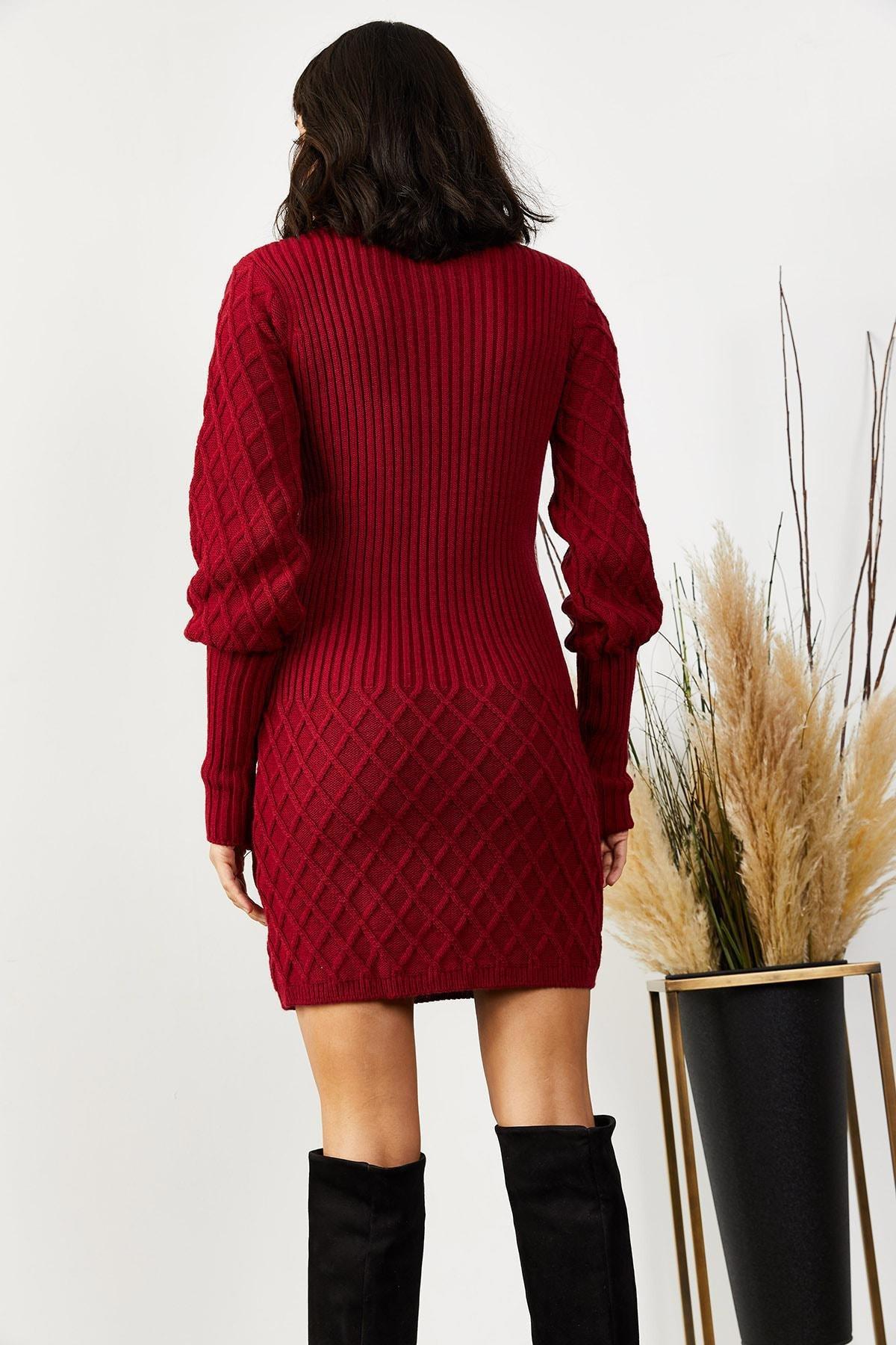 Burgundy Pullover Dress, Burgundy, large image number 3
