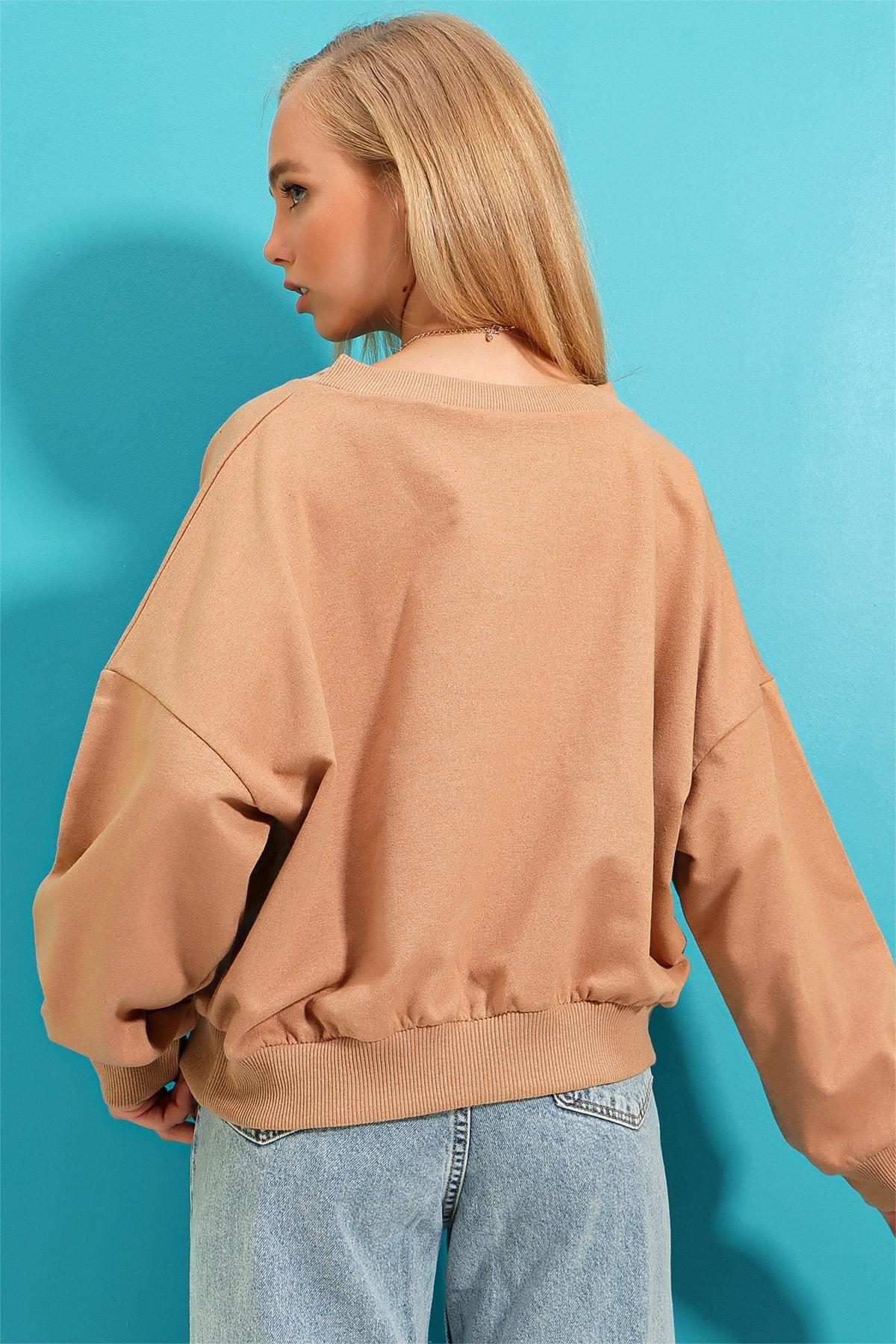 Beige Crew Neck Sweatshirt, , large image number 12